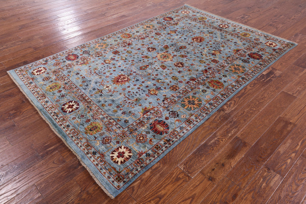Persian Tabriz Hand Knotted Wool Rug 5' 6" X 8' 6" - Q12366
