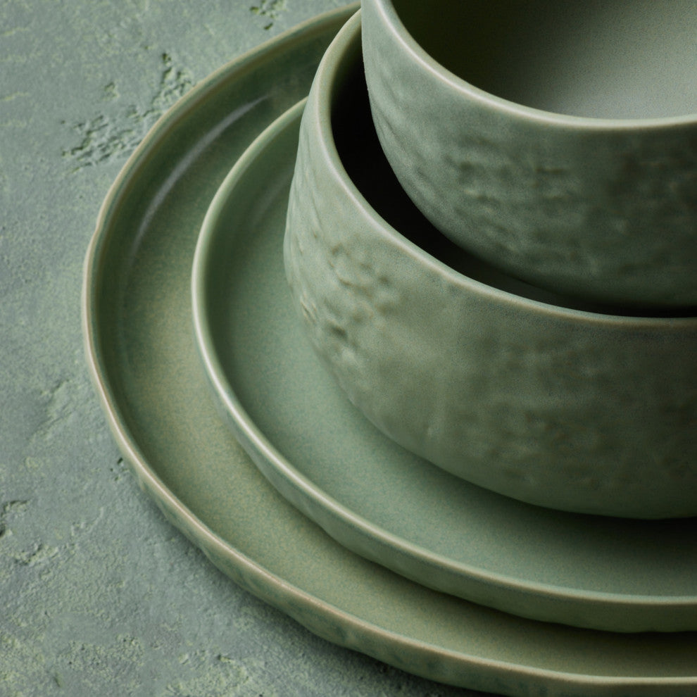 Stone by Mercer Project SHOSAI Stoneware 16 Piece Dinnerware Set, Sage