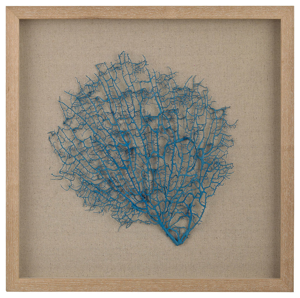 Dimond Home 3168-026 Turquoise Sea Fan On Natural Linen