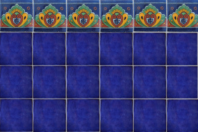 3x3 16 pcs Cobalt Blue Talavera Mexican Tile