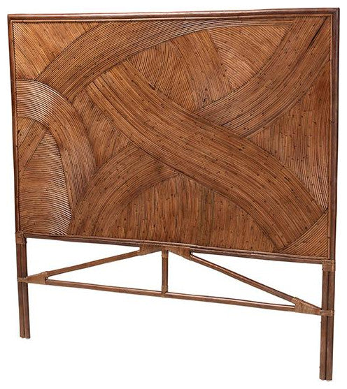 Elettra Bohemian Dark Brown Rattan King Size Standalone Headboard