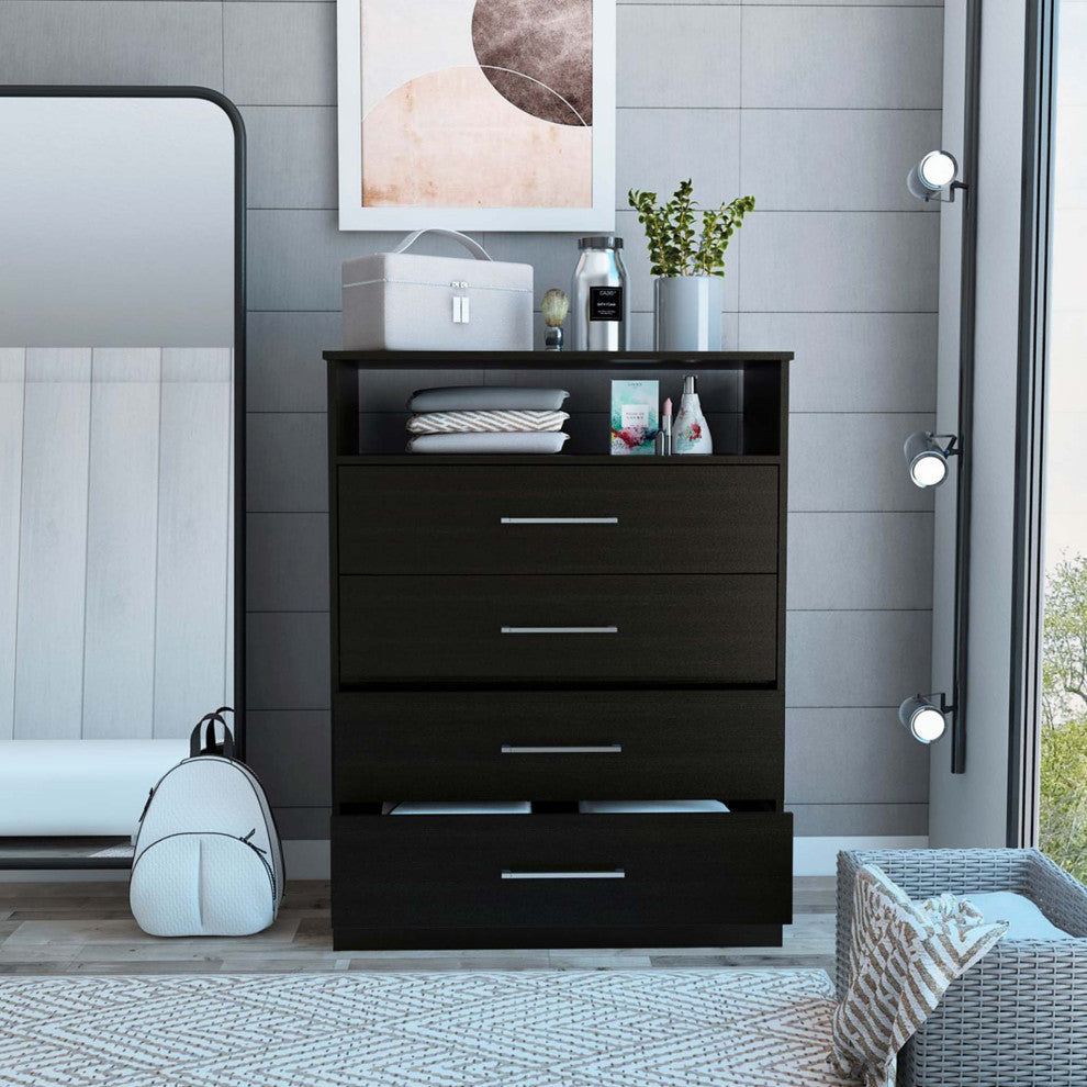 Athens, Dresser, With 4 Drawers, Black Wengue