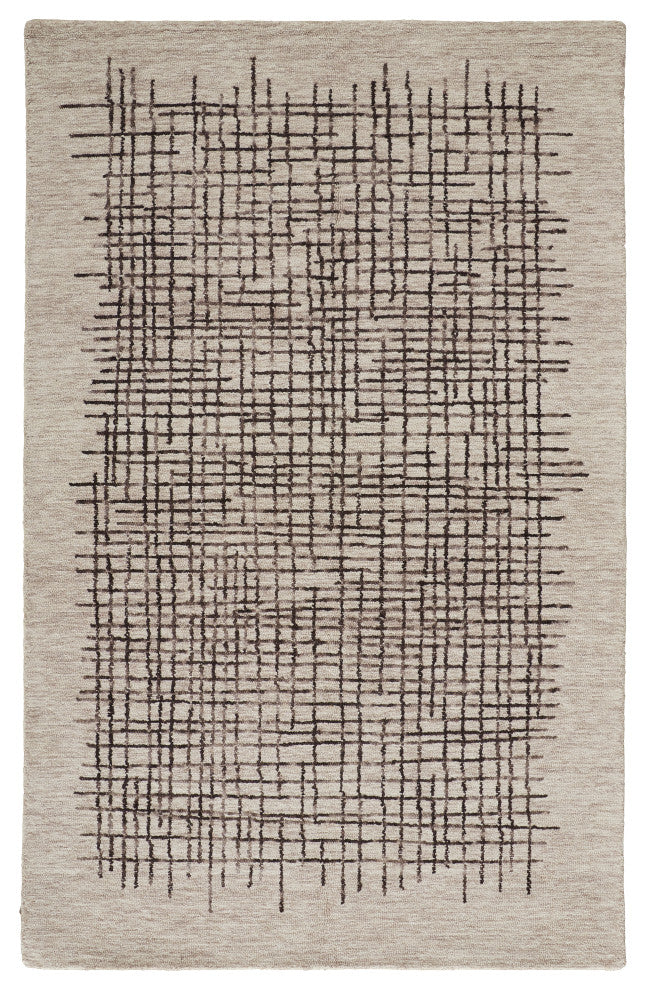 Weave & Wander Carrick Architectural Rug, Beige/Brown, 3'6"x5'6"