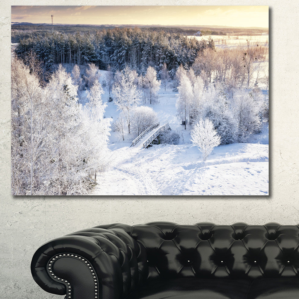 Beautiful Winter Panorama, Large Landscape Canvas Art Print, 40"x30"