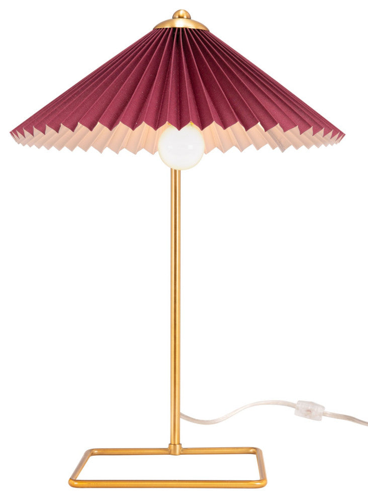 Table Lamp, Steel Metal, Red, Gold, Kitchen Lounge Bistro Lobby Hospitality