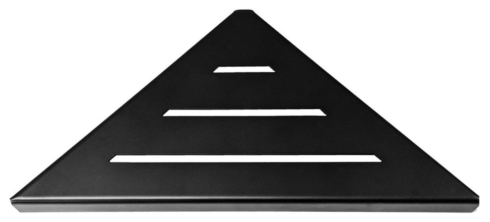 SereneDrains Stainless Steel Shower Bathroom Corner Shelf Triangle 9" Black