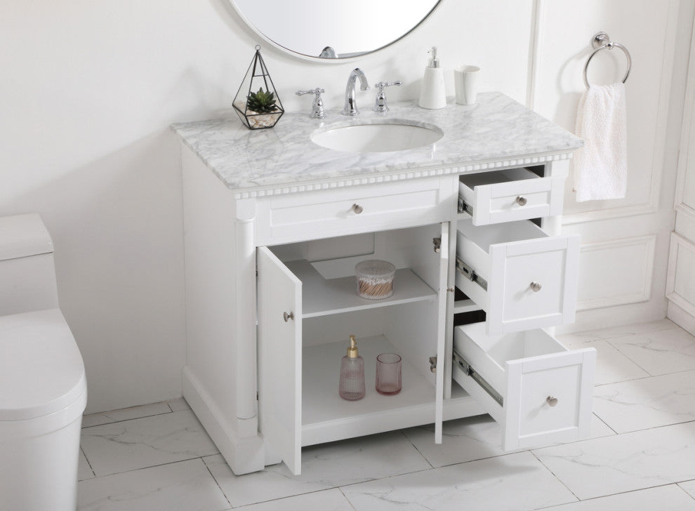 Home Living 42" Single Bathroom Vanity, White