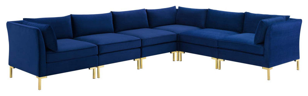 Ardent 6-Piece Performance Velvet Sectional Sofa - Navy
