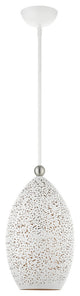 Livex Lighting Charlton 1 Light White With Brushed Nickel Accents Pendant