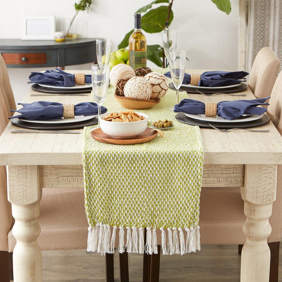 Avocado Woven Table Runner 15x72