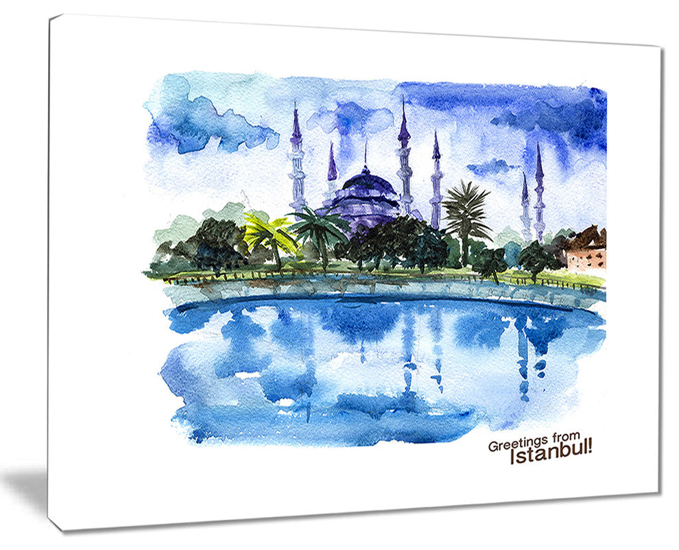 "Istanbul Hand-Drawn Illustration" Canvas Print