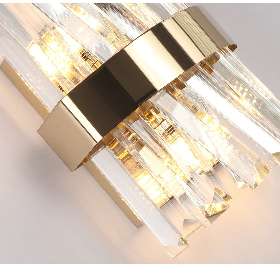 LED Crystal Wall Fixture for bedside., Chrome