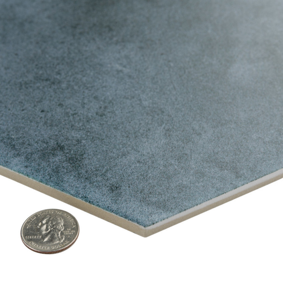 Matter Hex Blue Porcelain Floor and Wall Tile