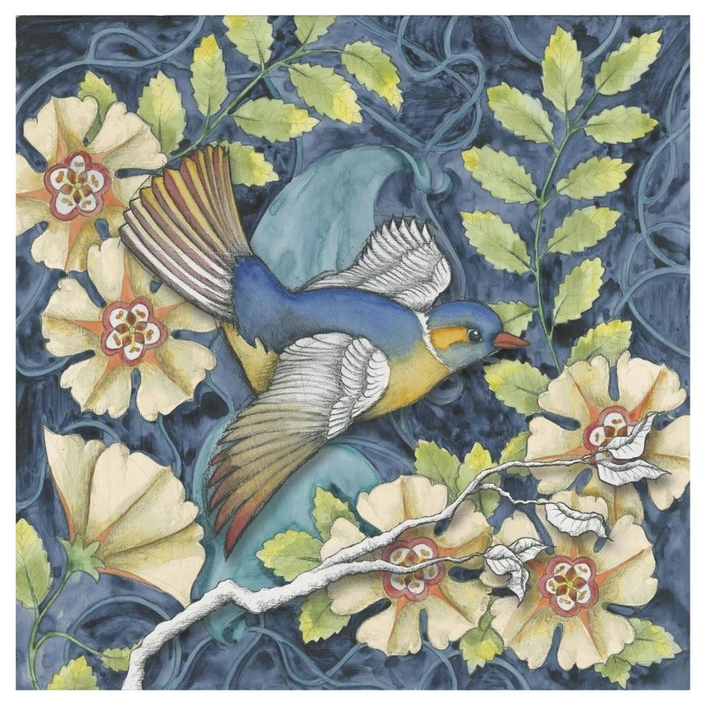 "Arts and Crafts Bird III" Digital Paper Print by Elyse DeNeige, 20"x20"