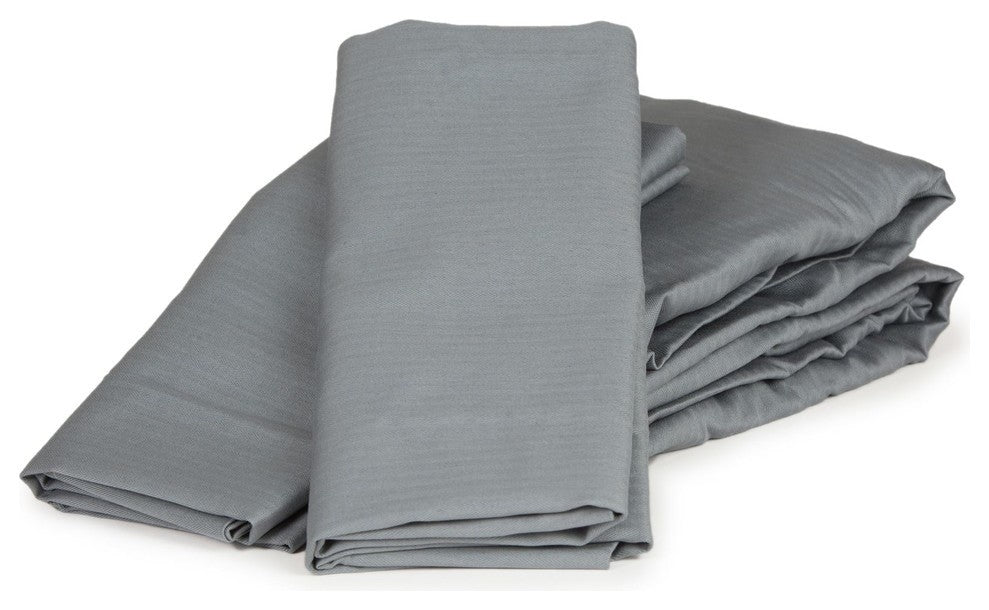 Herringbone Solid Sheet Set, Charcoal, Twin