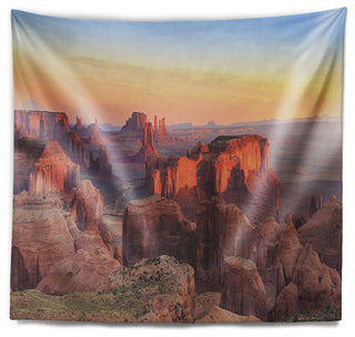 Hunts Mesa Panorama Landscape Wall Tapestry, 60"x50"