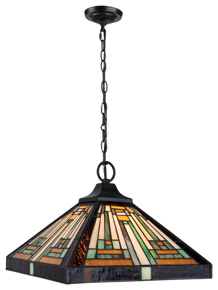 Innes Tiffany 1-Light Mission Ceiling Pendant 12" Shade
