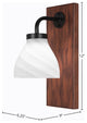 Oxbridge 1-Light Wall Sconce, Matte Black & Painted Wood-look Metal/White Marble