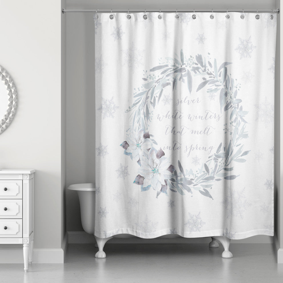 Winter Wreath 71x74 Shower Curtain