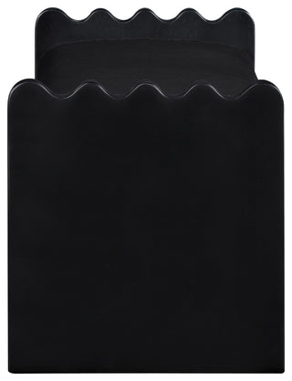 Sonia Upholstered Bench, Black, Velour Fur Fabric, Black Finish