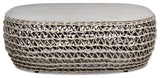 Willow 40.5" Outdoor Patio Coffee Table, Light Beige Olefin
