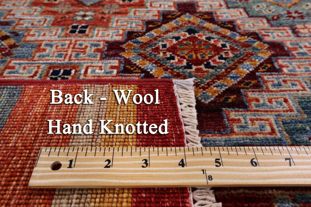 Hand Knotted Khorjin Super Kazak Rug 3' 3" X 3' 6" Q5692