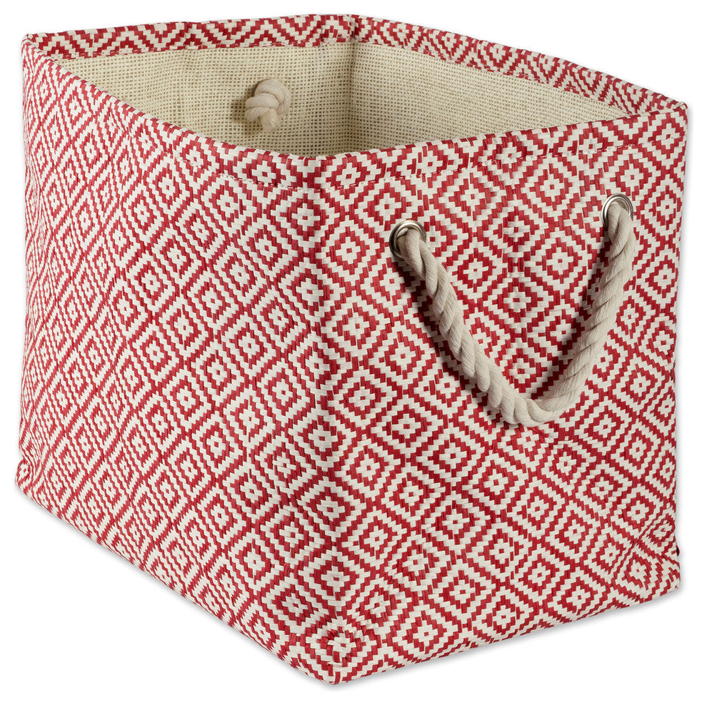DII Paper Bin Geo Diamond Rust Rectangle Large 17"x12x12"