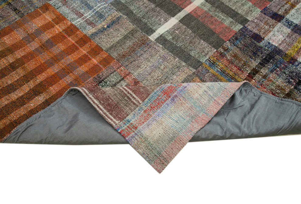 Rug N Carpet - Handmade Turkish 8' 8'' x 11' 10'' Wool Patchwork Kilim Rug