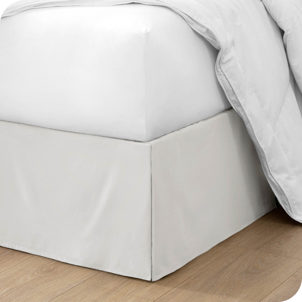Bare Home Microfiber Bed Skirt , 15" Drop Length, Ivory, Twin