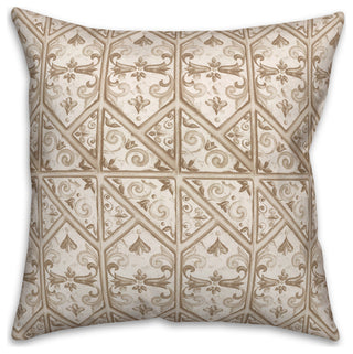 Regal Cream Pattern 18x18 Indoor/Outdoor Pillow