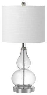 Anya 20.5" Mini Glass Table Lamp, Clear, Single