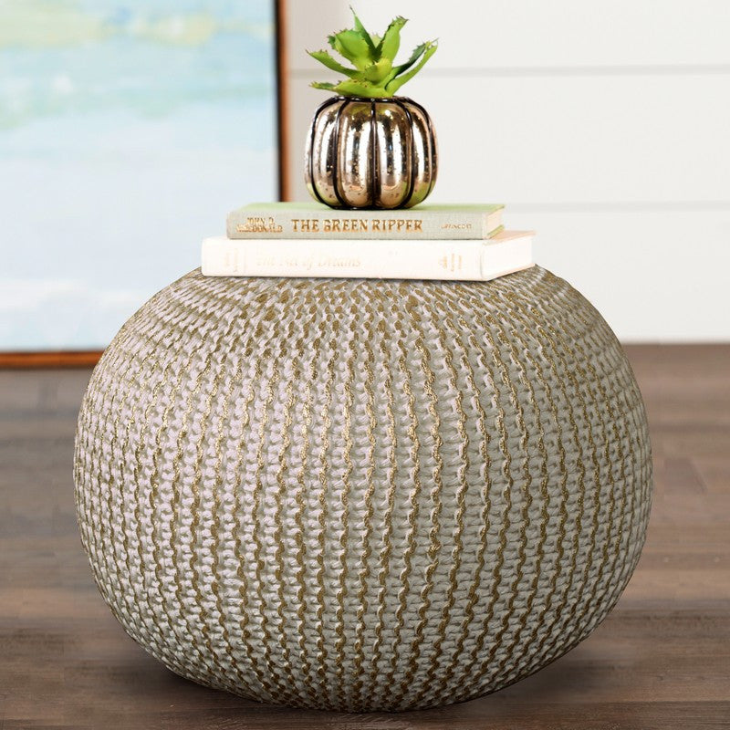 Bone Gold Pouf