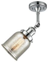 Small Bell 5" Semi-Flush Mount, Polished Chrome, Glass: Silver Mercury