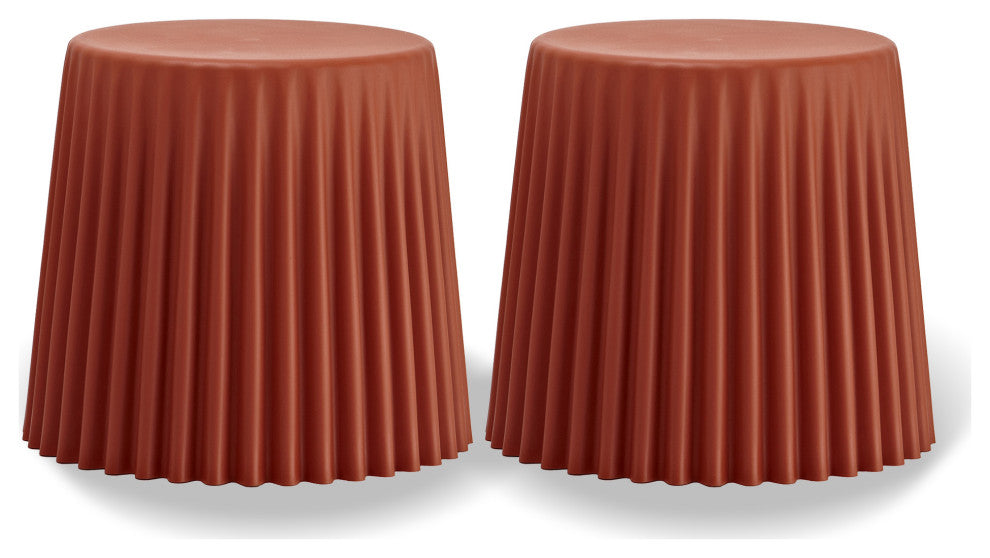 Stackable Plastic Side & End Table No Back Lounge Chair For Work Home, Orange