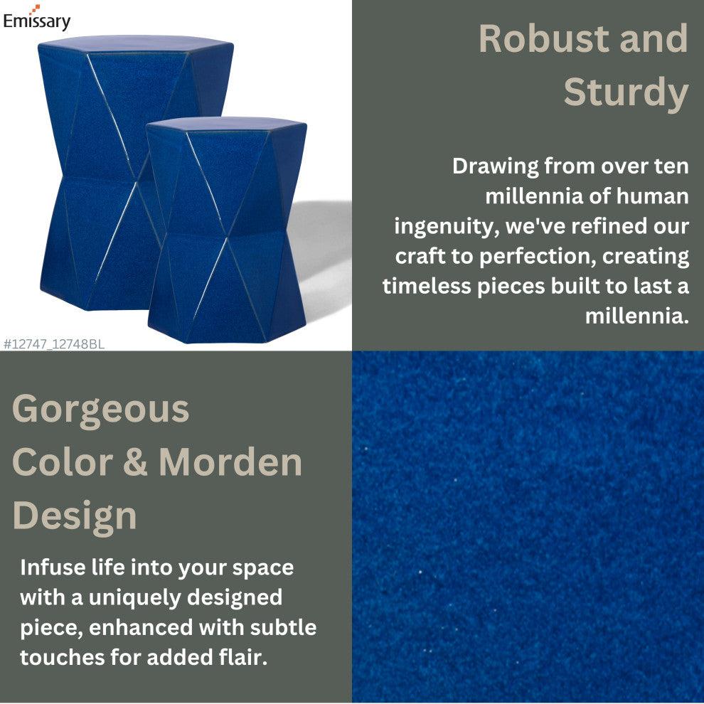 Blue Matrix Hexagon Garden Stool