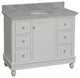 Bella 42" Bathroom Vanity, White, Carrara Marble