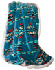 Turquoise Southwestern Extra Plush Sherpa Throw Blanket