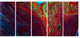 "Dark Red Abstract Acrylic Paint Mix" Canvas Print, 5 Panels
