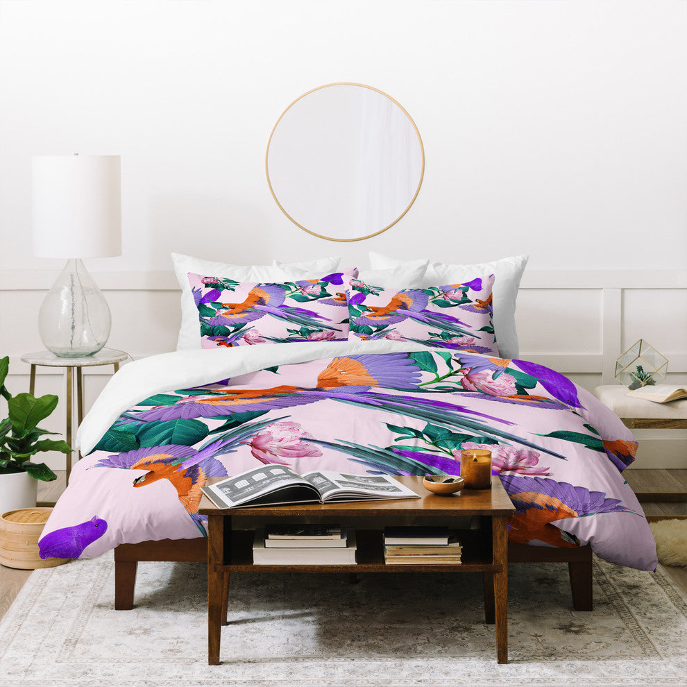 Deny Designs Kei Parrot Paradise Duvet Cover Set
