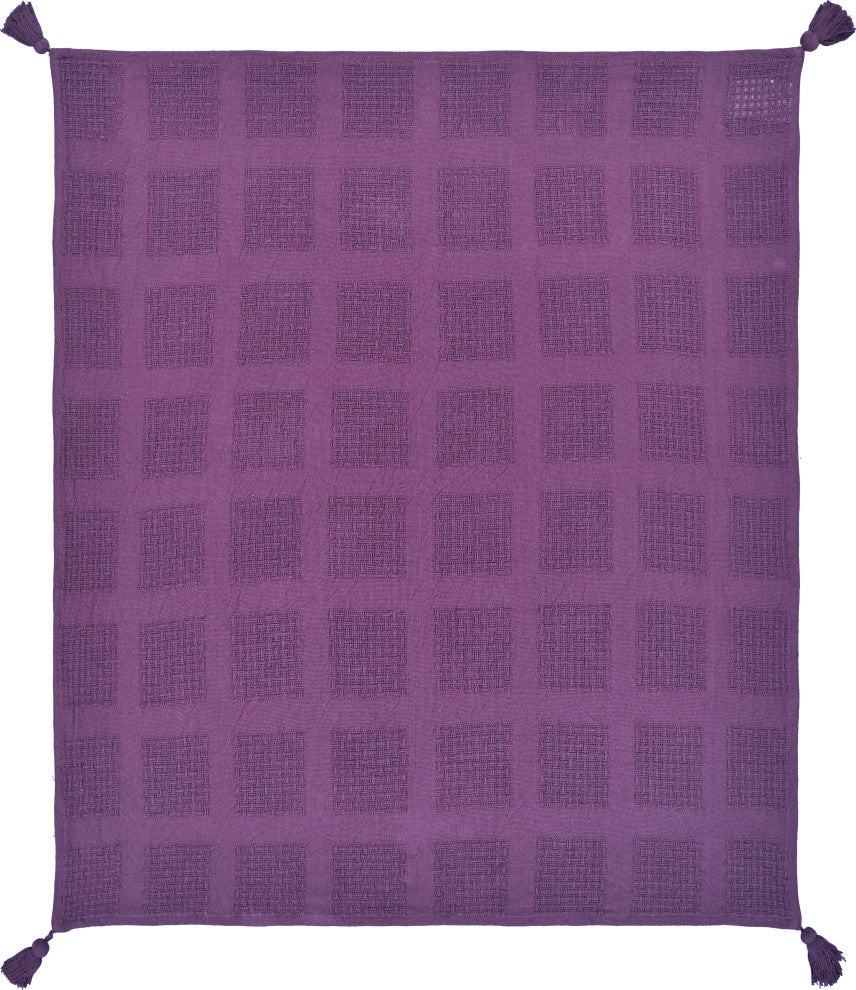 Charming Light Blue Throw Blanket, Purple