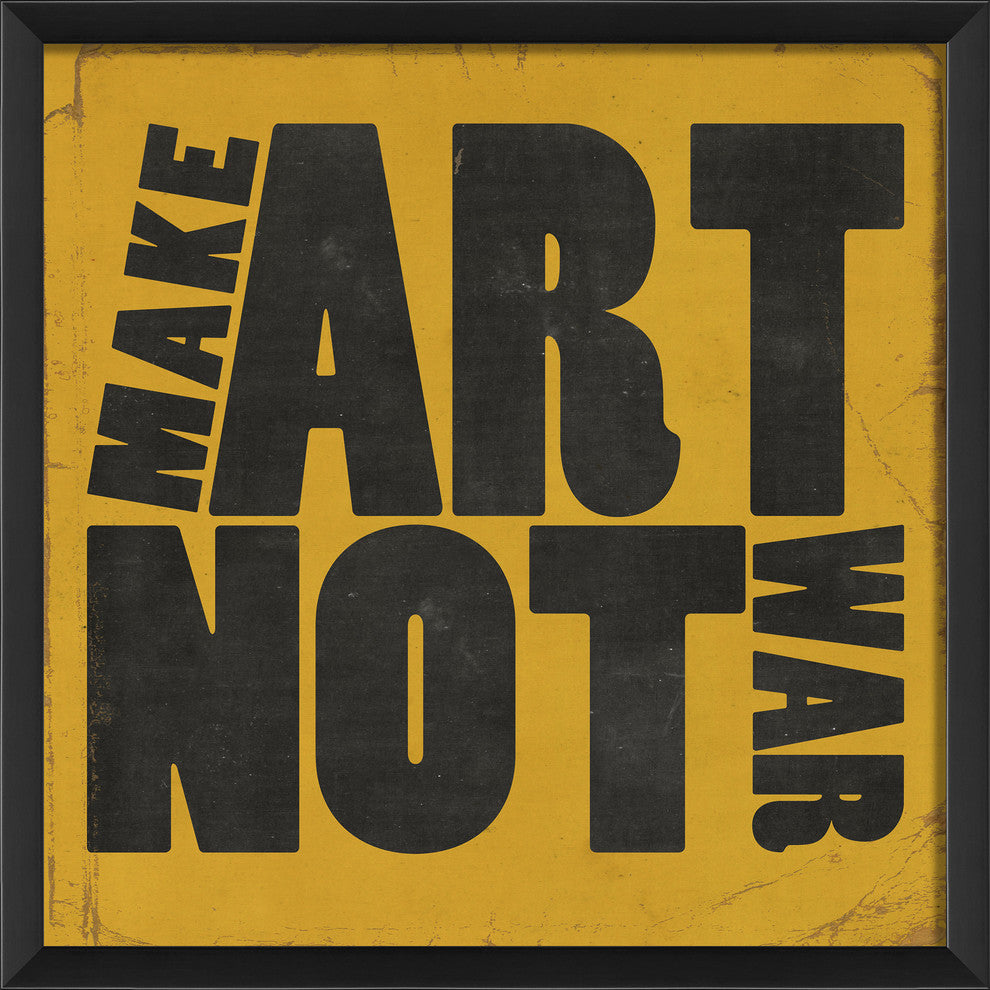 Make Art Not War Print, Yellow