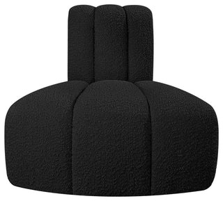 Arc Upholstered Modular Component, Black, 1-Piece: Reverse Corner, Boucle Fabric