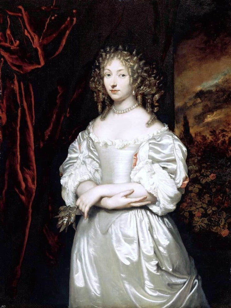 Caspar Netscher Portrait of Suzanna Huygens, 21"x28" Wall Decal