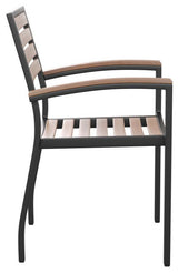 Lark 5 Pc Patio Table Set, 2 Stackable Chairs, 35" Square Table,Umbrella w/Base,