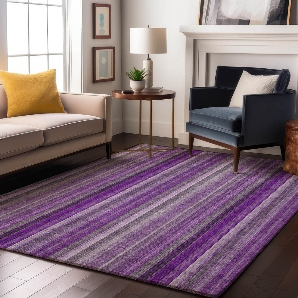 Premium Machine Washable Mayfield AMF543 Purple 8' x 10' Rug