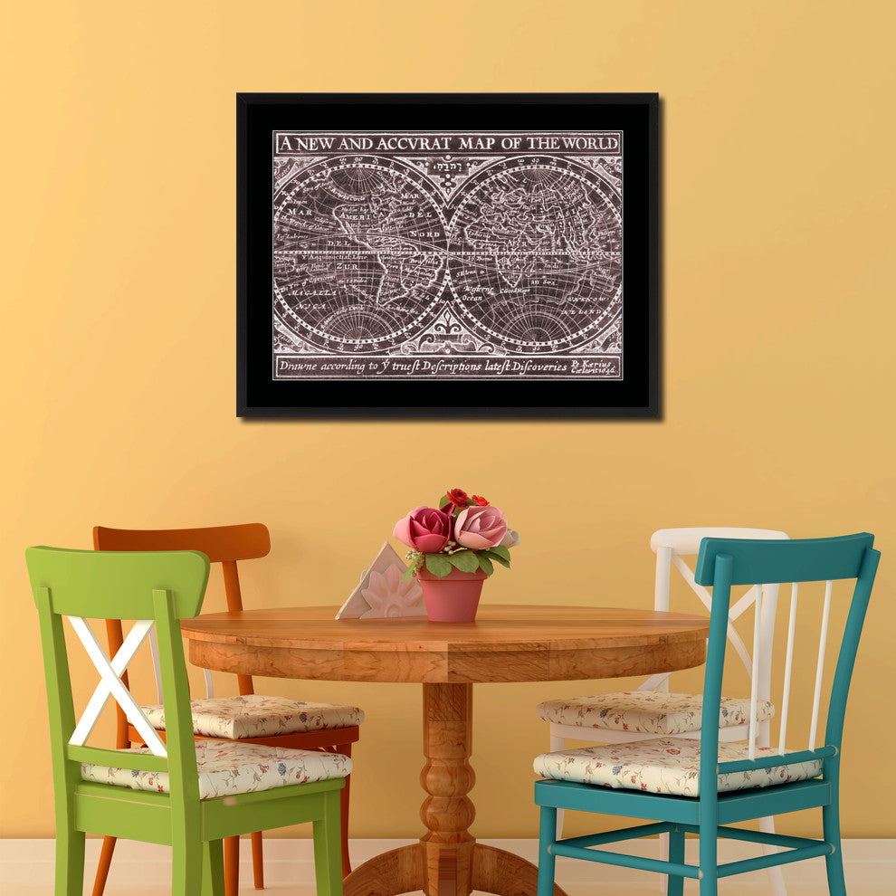 The World Vintage Vivid Sepia Map Canvas, 16"x21"
