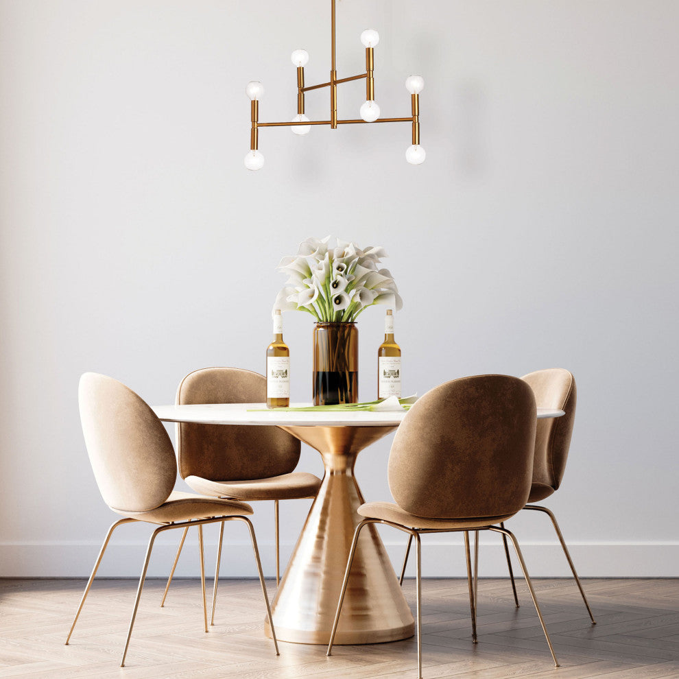 8-Light Vintage Bronze Modern Chandelier