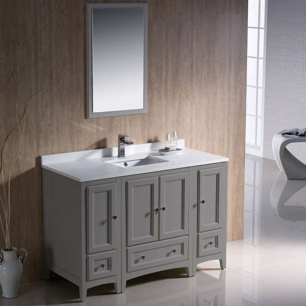 Fresca FVN20-122412GR Oxford 48" Gray Traditional Bathroom Vanity
