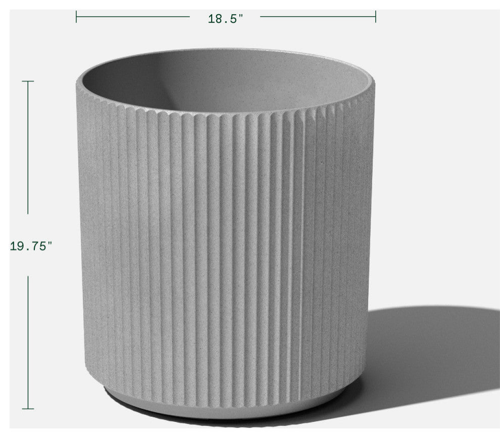 Veradek Demi Series Planter, Gray, 20", 2 Pack