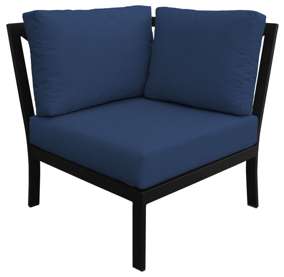 kathy ireland Madison Ave. 6 Piece Aluminum Patio Furniture Set 06b, Midnight